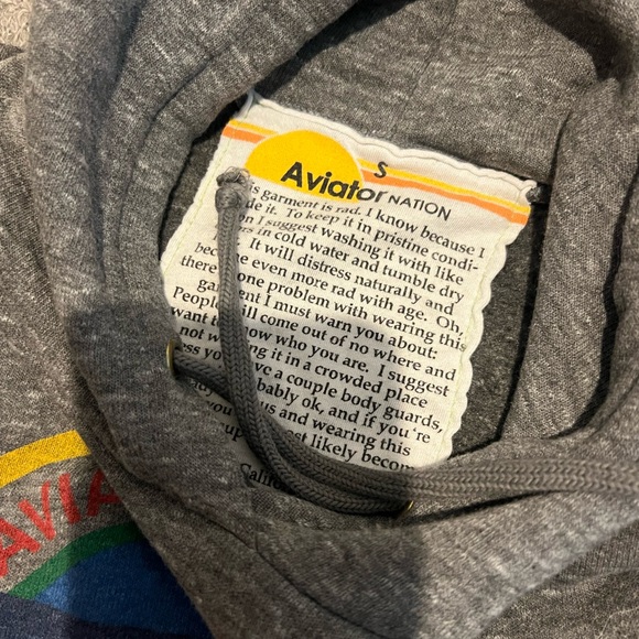 Aviator Nation Gray Hoodie with Colorful Logo - Picture 2 of 3